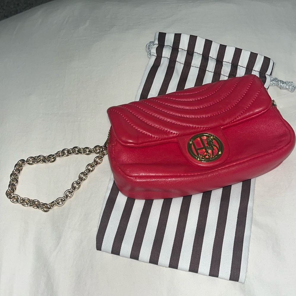 Henri Bendel red leather clutch/wristlet❤️